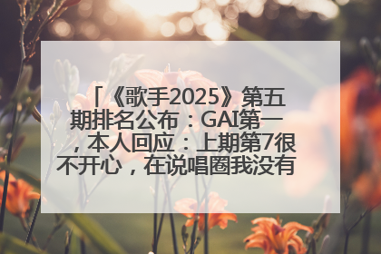 《歌手2025》第五期排名公布：GAI第一，本人回应：上期第7很不开心，在说唱圈我没有输过！卫兰淘汰