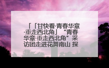 「甘快看·青春华章·重走西北角」“青春华章·重走西北角”采访团走进花舞南山 探寻天水乡村振兴之路