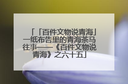 「百件文物说青海」一纸布告里的青海茶马往事——《百件文物说青海》之六十五