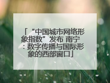 “中国城市网络形象指数”发布 南宁：数字传播与国际形象的西部窗口