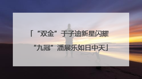 “双金”于子迪新星闪耀 “九冠”潘展乐如日中天