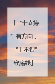 “十支持”有方向，“十不得”守底线