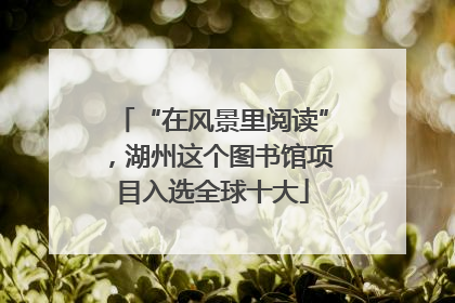 “在风景里阅读”，湖州这个图书馆项目入选全球十大
