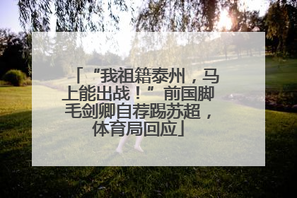 “我祖籍泰州，马上能出战！”前国脚毛剑卿自荐踢苏超，体育局回应
