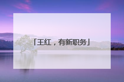 王红，有新职务