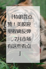 特朗普点赞！美股迎里程碑反弹，7月市场有这些看点