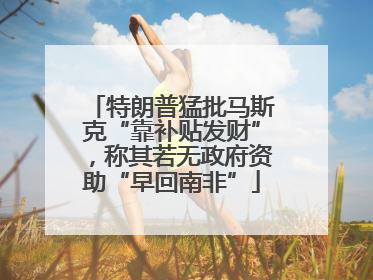 特朗普猛批马斯克“靠补贴发财”，称其若无政府资助“早回南非”