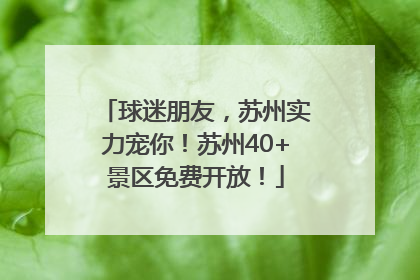 球迷朋友，苏州实力宠你！苏州40+景区免费开放！