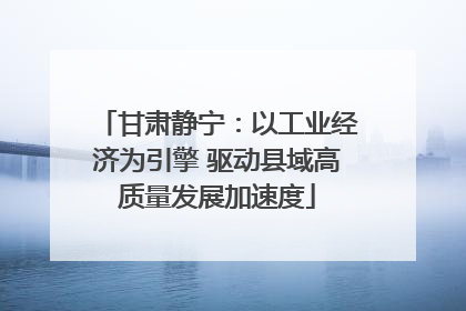甘肃静宁：以工业经济为引擎 驱动县域高质量发展加速度