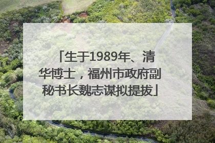 生于1989年、清华博士，福州市政府副秘书长魏志谋拟提拔