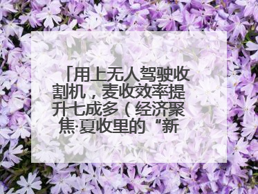 用上无人驾驶收割机，麦收效率提升七成多（经济聚焦·夏收里的“新选手”）