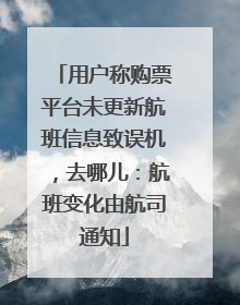 用户称购票平台未更新航班信息致误机，去哪儿：航班变化由航司通知