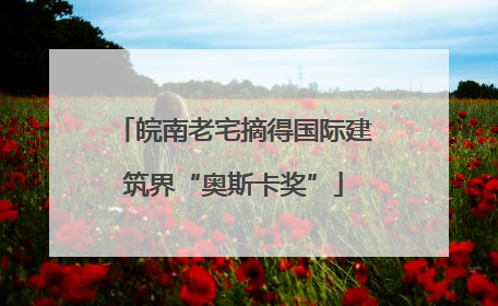 皖南老宅摘得国际建筑界“奥斯卡奖”