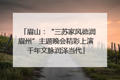 眉山：“三苏家风德润眉州”主题晚会精彩上演千年文脉润泽当代