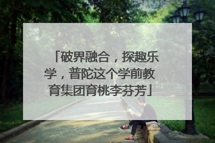 破界融合，探趣乐学，普陀这个学前教育集团育桃李芬芳