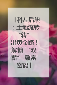 科左后旗：土地流转 “转” 出黄金路！解锁 “双薪” 致富密码
