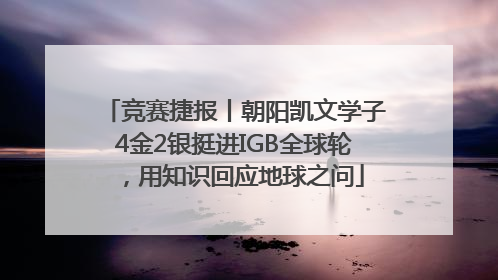 竞赛捷报丨朝阳凯文学子4金2银挺进IGB全球轮，用知识回应地球之问