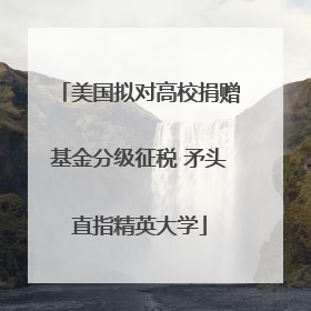 美国拟对高校捐赠基金分级征税 矛头直指精英大学