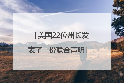 美国22位州长发表了一份联合声明