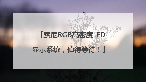 索尼RGB高密度LED显示系统，值得等待！