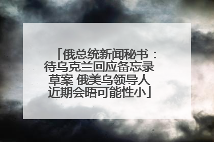 俄总统新闻秘书：待乌克兰回应备忘录草案 俄美乌领导人近期会晤可能性小