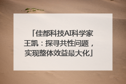 佳都科技AI科学家王凯：探寻共性问题，实现整体效益最大化