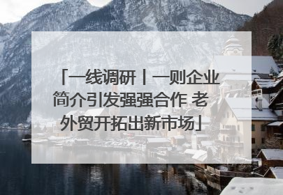 一线调研丨一则企业简介引发强强合作 老外贸开拓出新市场