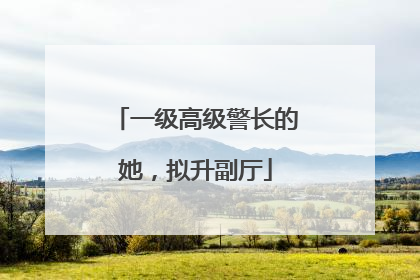 一级高级警长的她，拟升副厅