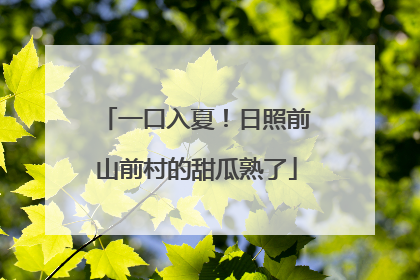 一口入夏！日照前山前村的甜瓜熟了