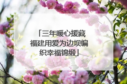 三年暖心援藏 福建用爱为边坝编织幸福锦缎
