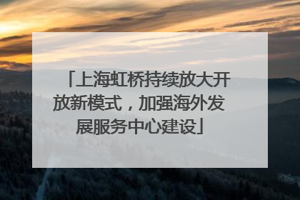 上海虹桥持续放大开放新模式，加强海外发展服务中心建设