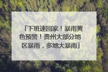 下班速回家！暴雨黄色预警！贵州大部分地区暴雨，多地大暴雨