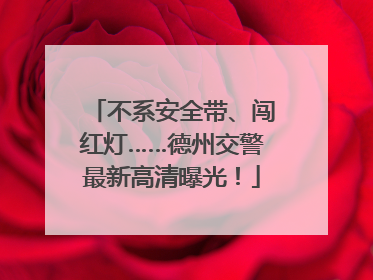 不系安全带、闯红灯……德州交警最新高清曝光！