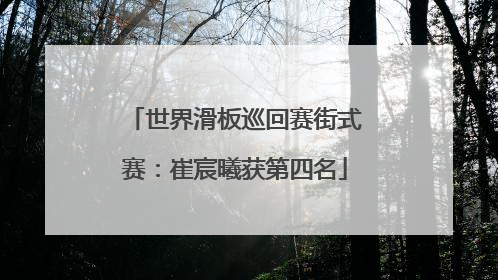 世界滑板巡回赛街式赛：崔宸曦获第四名