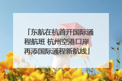 东航在杭首开国际通程航班 杭州空港口岸再添国际通程新航线