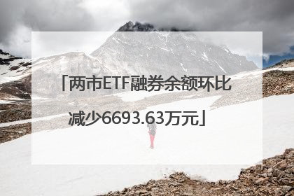 两市ETF融券余额环比减少6693.63万元