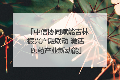 中信协同赋能吉林振兴产融联动 激活医药产业新动能