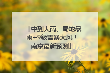 中到大雨、局地暴雨+9级雷暴大风！南京最新预测