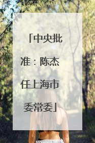 中央批准：陈杰任上海市委常委