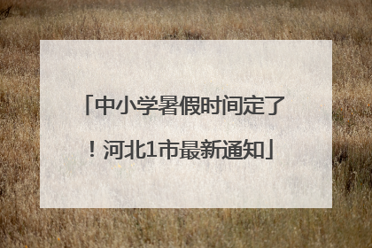 中小学暑假时间定了！河北1市最新通知