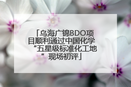乌海广锦BDO项目顺利通过中国化学“五星级标准化工地”现场初评