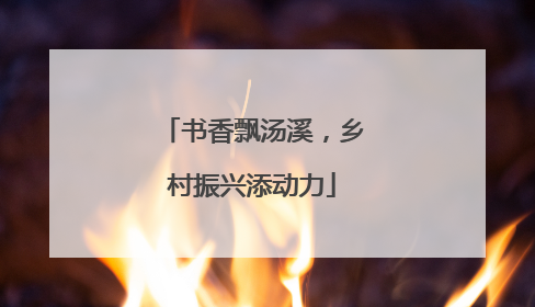 书香飘汤溪，乡村振兴添动力