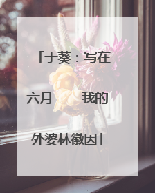 于葵：写在六月——我的外婆林徽因