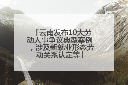 云南发布10大劳动人事争议典型案例，涉及新就业形态劳动关系认定等