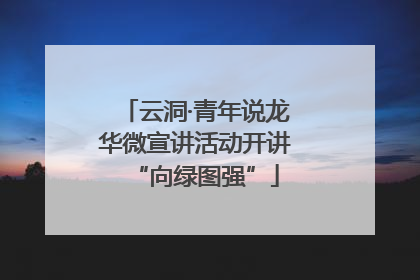 云洞·青年说龙华微宣讲活动开讲“向绿图强”
