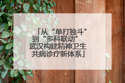 从“单打独斗”到“多科联动” 武汉构建精神卫生共病诊疗新体系