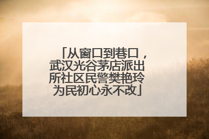 从窗口到巷口，武汉光谷茅店派出所社区民警樊艳玲为民初心永不改