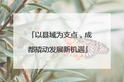 以县域为支点，成都撬动发展新机遇