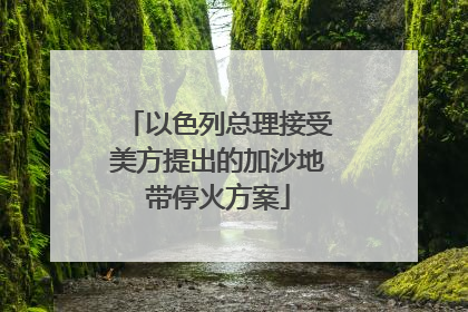 以色列总理接受美方提出的加沙地带停火方案