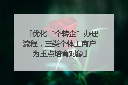 优化“个转企”办理流程，三类个体工商户为重点培育对象